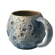 Planetary Themed Ceramic Mug Collection, Unique Moon Surface Design Coffee Cups, Space Embossed Cratered Mug Gift For Astronomy Lovers