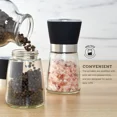 thumbnail image 5 of Kamenstein 5-inch Glass Prefilled Pink Himalayan Salt and Pepper Grinder Set of Two, 5 of 15