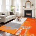 thumbnail image 2 of 8'x10' Area Rugs, Burnt Orange Grey Indoor Outdoor Area Rug for Living Room Bedroom, Abstract Modern Geometric Oil Painted Washable Bathroom Rugs Kitchen Floor Carpet Mats Home Decor Aesthetic, 2 of 8