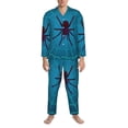 thumbnail image 3 of Lsque Spider And Cobweb Pattern Long Sleeve Pajama Set for Men - Soft 2-Piece Sleepwear and Loungewear Set with Pockets, Comfy Nightwear-X-Large, 3 of 7