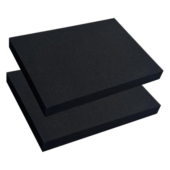 2 PCS 16" x 12" x 1.5" Polyurethane Foam Sheets Black Cushion Foam Panels