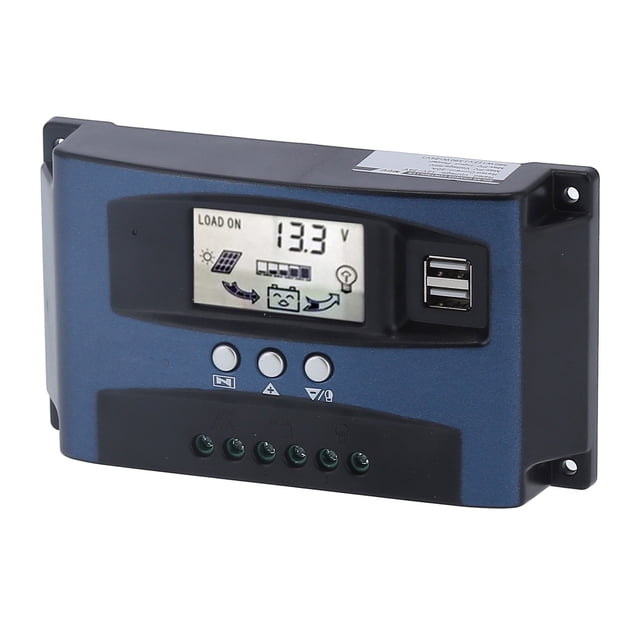 Controlador de carga solar MPPT con pantalla LCD y regulador de descarga de 12 V a 24 V y 30 A