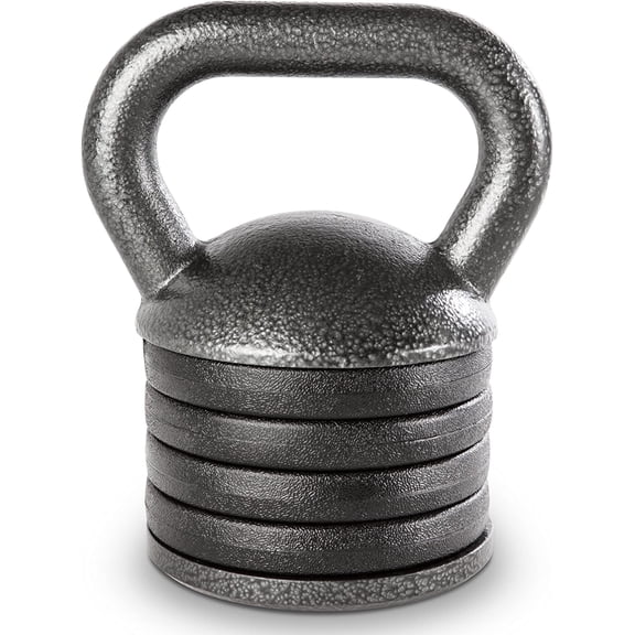 Apex Adjustable Heavy-Duty Kettlebell Weight for Strength Training and Weightlifting, Ideal Home Gym Equipment, Cast Iron, Grey APKB-5009
