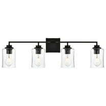 Living District Ronnie 4 Light Black And Clear Bath Sconce