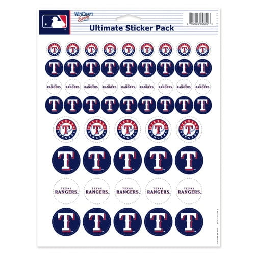 Texas Rangers 8.5'' x 11'' Sticker Sheet - Walmart.com - Walmart.com