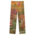 thumbnail image 4 of Two Leopards Lush Tropical Foliage Winter Female Pants Flannel High Waist Women Pants Lady Warm Straight Leg Plush Trousers, 4 of 7
