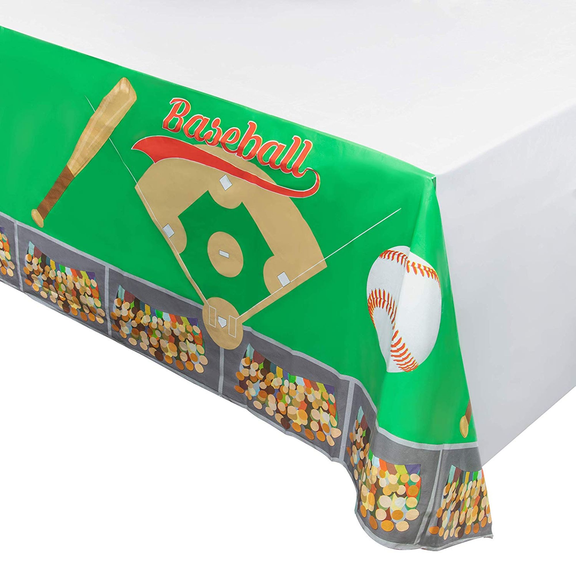 Baseball Plastic Tablecloth 6Pack 54 X 108Inch Baseball Field