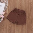thumbnail image 6 of Fesfesfes Toddler Baby Girls Summer Solid Color Short Sleeve Top + Short+ Headband, 6 of 9