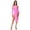 Pink, variant on Womens Wet Look PVC Leather High Slit Tight Dress with Removable Sleeves for Club Party Pink XL