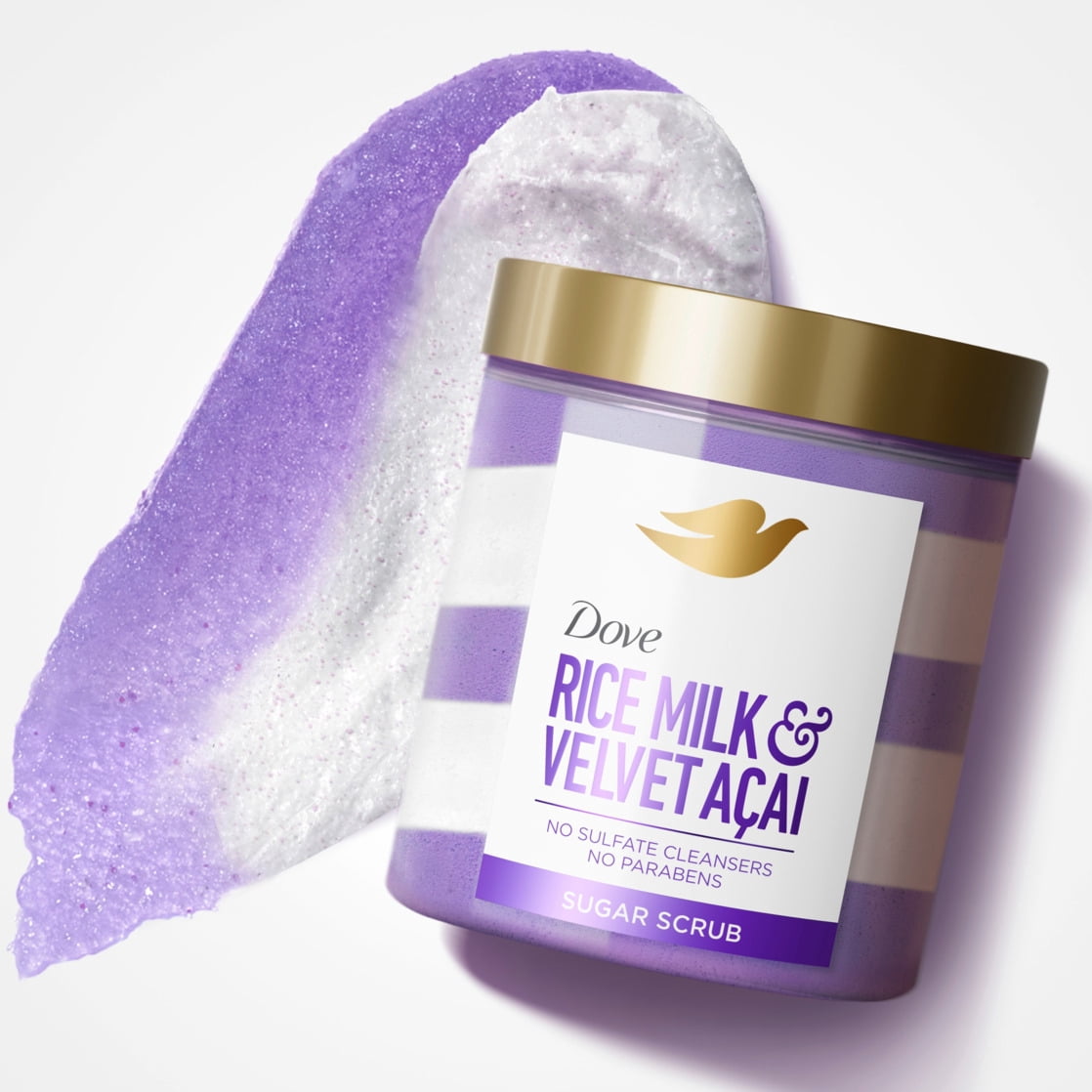 Dove Body Scrub Velvet Acai & Rice Milk, 15 oz