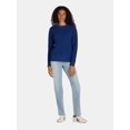 thumbnail image 3 of Time and Tru Women's and Women's Plus Waffle Stitch Sweater with Long Sleeves, Midweight, Sizes XS-4X, 3 of 5