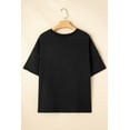 thumbnail image 5 of Women's Black Sequin Crawfish Graphic High Low Loose T-Shirt - Perfect for Summer | [ZhiHiMeRi] | (US 12-14)L, 5 of 5