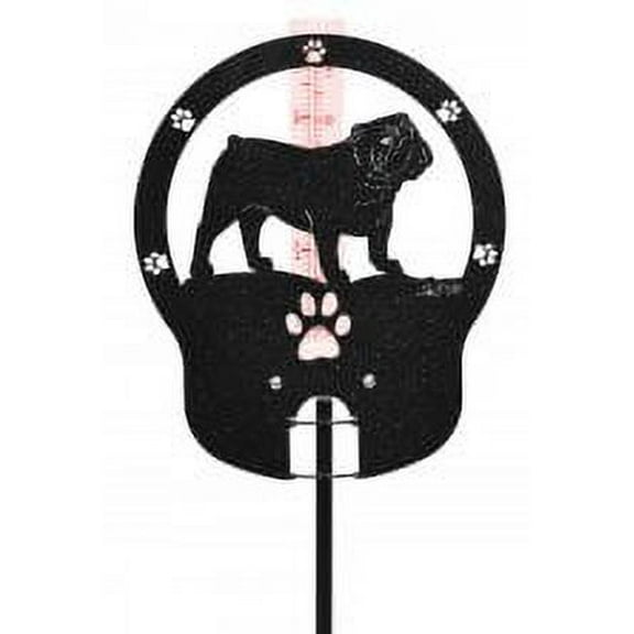 English Bulldogs Rain Gauge Black