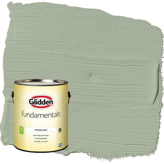 Glidden Fundamentals Gargoyle / Green Flat Interior Paint, 1 Gallon
