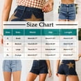 thumbnail image 3 of Women High Waisted Star Patchwork Denim Shorts Stretchy Raw Hem Jean Shorts Y2K Casual Summer Distressed Hot Pants 2025 Trendy Streetwear, 3 of 8