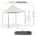 thumbnail image 2 of 10'x10' Pop Up Canopy Tent, Outdoor Instant Shelter Folding Canopy with 4 Side Walls and Carry Bag for Commercial Events, Party, Backyard BBQ, Camping,White, 2 of 13