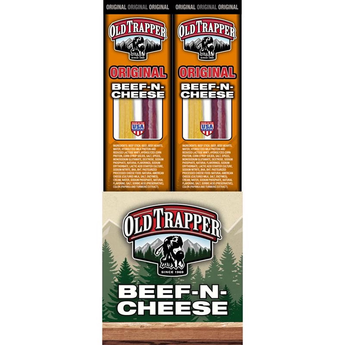 Old Trapper Smoked Products 9090936 1.3 oz Original Beef & Cheese