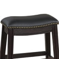 thumbnail image 2 of Benjara Curved Leatherette Stool with Nailhead Trim, Set of 2, Black, 2 of 5