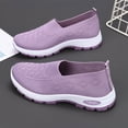 thumbnail image 5 of longantii Women's Slip On Casual Walking Shoes Breathable Knit Non Slip Comfortable Lightweight Sneakers Purple, 5 of 7