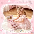 thumbnail image 5 of Music Jewelry Box ,3 Layer Wooden Kids Jewelry Boxes & Organizers with Spinning Dancer for Little Girl Toddler Christmas Birthday New Year,Pink, 5 of 7