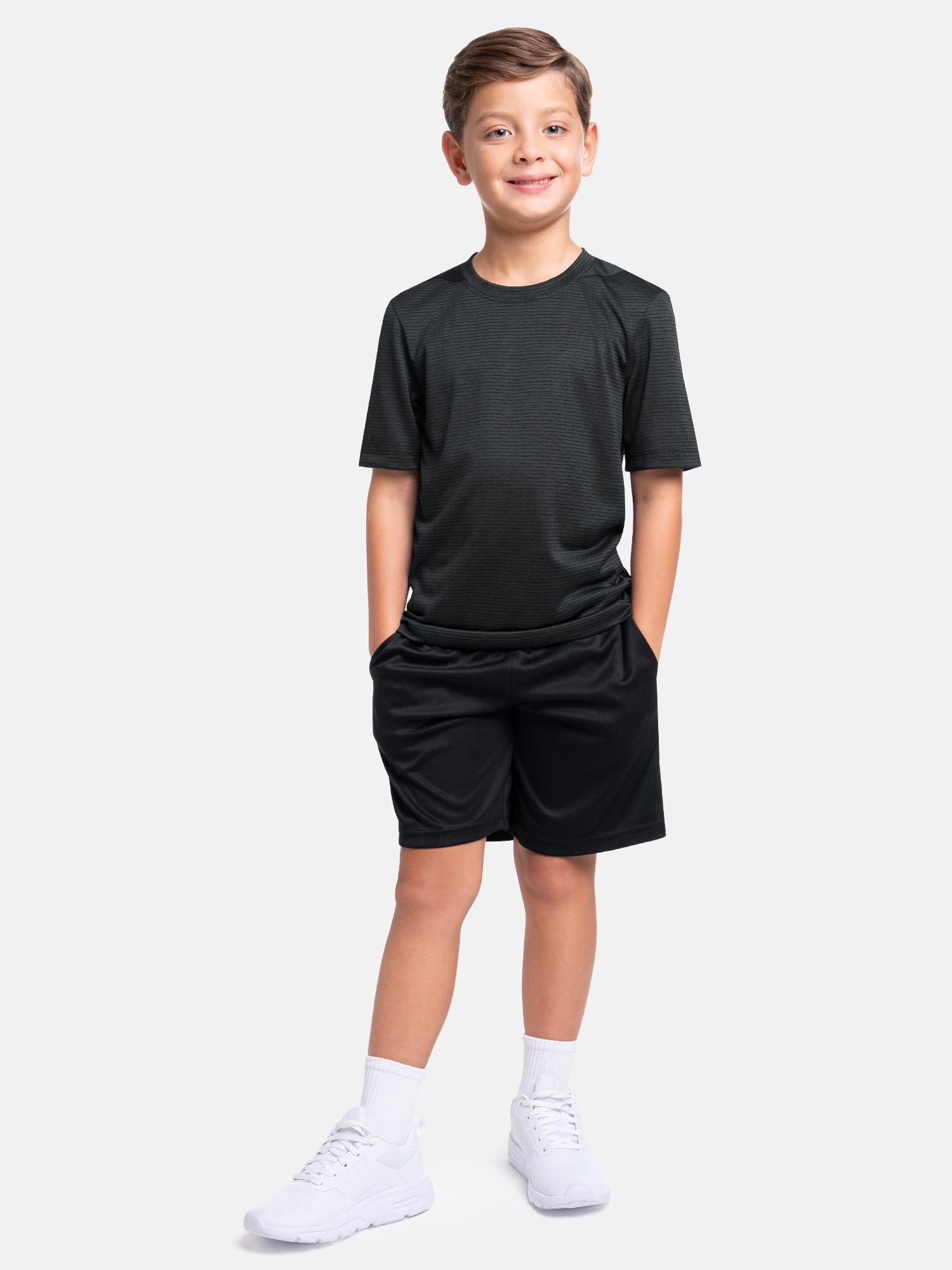 Athletic Works Boy's Short Sleeve Core Active T-Shirt 2-Pack, Sizes 4-18 & Husky