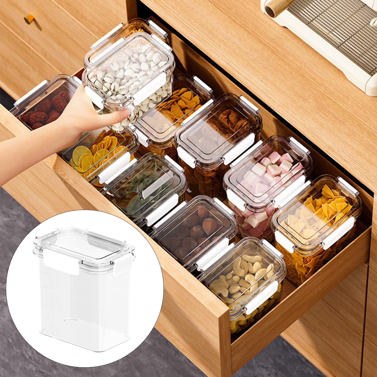 Locking Airtight Food Storage Container with lock Lids Kitchen Organization for Rice 1.1L