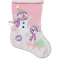 thumbnail image 4 of Northlight 21" Light Pink Baby's First Christmas Velveteen Snowmen Christmas Stocking, 4 of 8