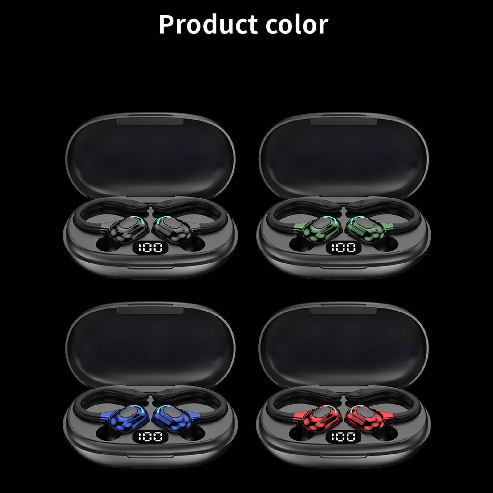Wireless Earbuds P1 PRO, Earphones Wireless Bluetooth Headphones with Clear Call Mics Ear Buds, Comfortable Fit, IPX7 Waterproof Headset Long Battery Life, 30H Playtime for Sports Workout(Red)
