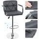 thumbnail image 3 of 2 x Taburete de Bar de Piel Sintética, Taburete de Cocina con Reposabrazos, Giratorios 360° Altura Regulable, Gris esquí esquí Gafas de esquí, 3 of 5