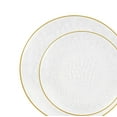 thumbnail image 4 of Disposable 7" Organic Hammered Collection White with Gold RIM Plastic Salad /Desert Plates for Elegant parties, Weddings & All occasions.: 40CT, 4 of 5
