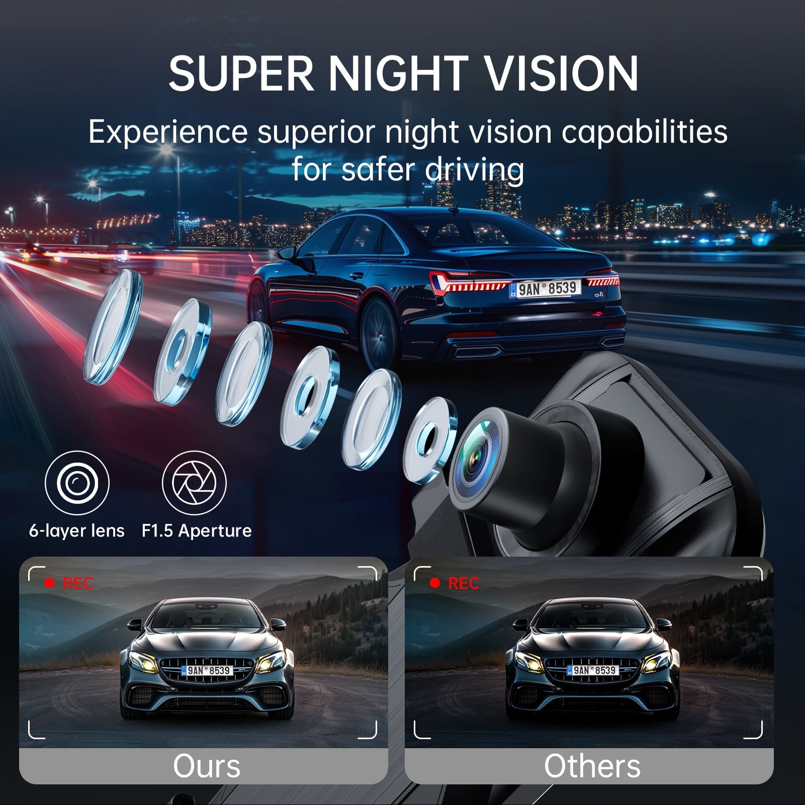 Dash Cam, 4K UHD Dual Dash Cam Front and Rear, 10"Touch Screen Mirror Camera, Night Vision, Voice Control, G-Sensor, 32GB SD Included