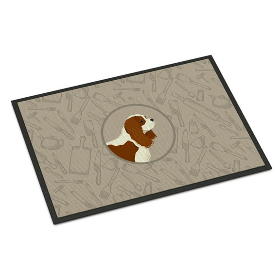 Carolines Treasures CK2176JMAT Cavalier Spaniel In the Kitchen Door Mat Indoor Rug or Outdoor Welcome Mat 24x36 Doormat