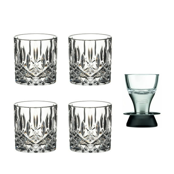 Riedel Tumbler Collection Spey Single Old Fashioned 4-Count Glass Set (2 x 2-Pack) Bundle with Professional Wine Aerator (3 Items)