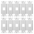 thumbnail image 5 of Cmple - 10 Pack 1 Port Decorator Wall Plate Insert 1-Gang Keystone Faceplate Standard Keystone Jack Decorative Wall Plate - White, 5 of 5