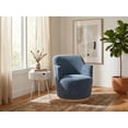 thumbnail image 2 of Meridian Furniture Clarita Light Blue Chenille Fabric Swivel Accent Chair, 2 of 9