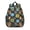 Football and Hexagon, variant on Football and Sneaker Black Pattern Backpack for School, Cute School Bag with Adjustable Shoulder Straps and Padded Back, 15"x11.42"x5.5"