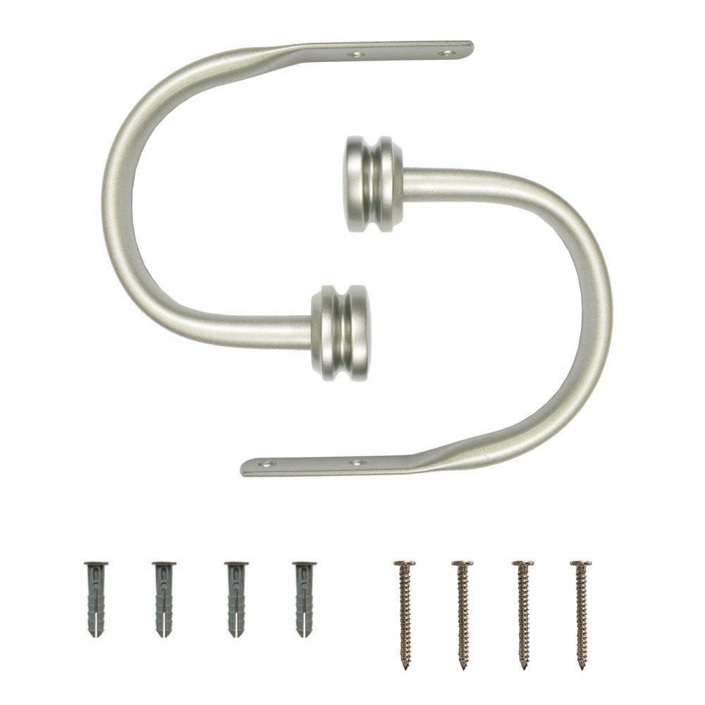 Mainstays 2 Cap Curtain Holdbacks, Nickel