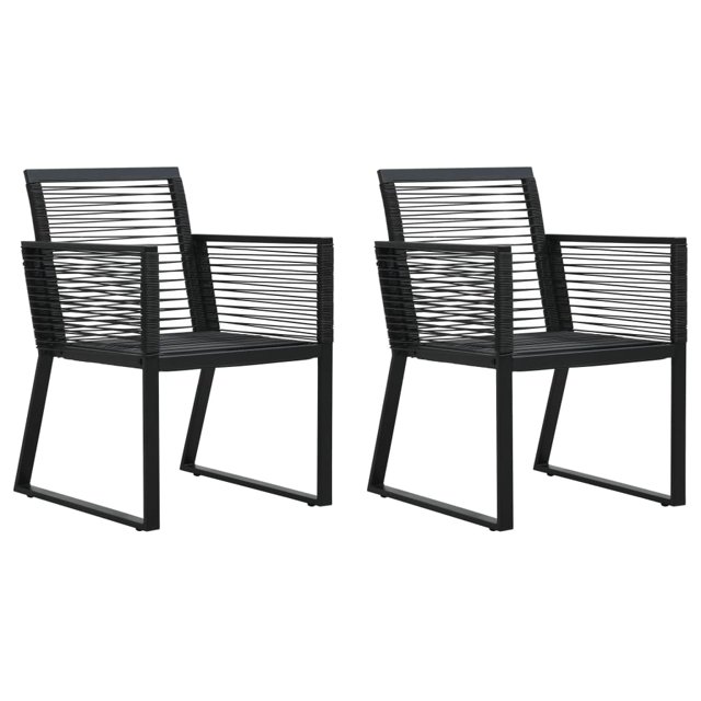 vidaXL Chaises de Jardin 2 Pcs Noir PVC Rotin