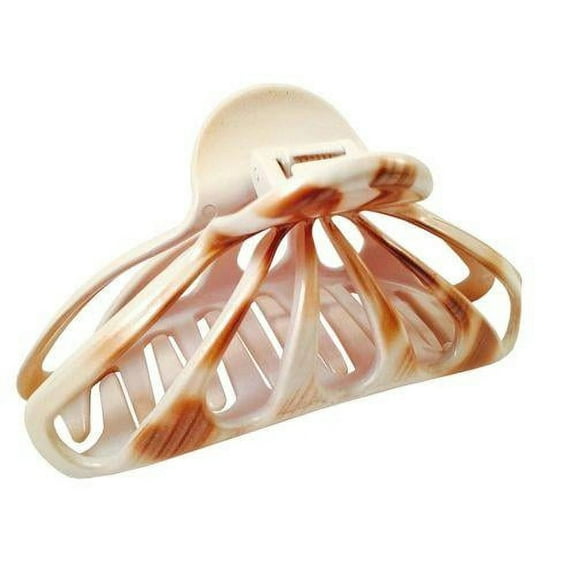 Parcelona French Rain Drop Large Ivory Beige Celluloid Jaw Hair Claw Clip Clamp