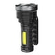 thumbnail image 3 of Linterna recargable USB | LED de alta potencia con luz lateral COB | Linterna portátil de mano ABS | Brillo multimodo | Batería 18650 | Uso al aire libre | 8,07 x 3,77 x 2,28 pulgadas, 3 of 9