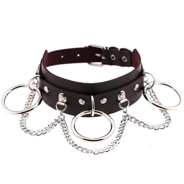 Qarigey Harajuku Chocker Sexy Lock Key Remaches Black Goth Punk Chokers Gothic Gargantilla Collar para mujeres Hip Hop Cosplay Ropa, zapatos y accesorios Miscelánea café oscuro