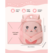 Toddler Backpack Girls Kindergarten Children Cute Preschool Bookbag Lightweight,Cat Pink