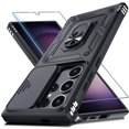 thumbnail image 1 of for Samsung Galaxy S25 Ultra Case Built in Slide Camera Lens Cover Screen Protector Finger Ring Holder Kickstand,Heavy Duty Shockproof Full Body Phone Cover 2025,Purple, 1 of 7