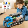 thumbnail image 4 of Set de camión de juguete con tapete de juego y coche fundido a presión para niños de 3 a 8 años, 4 of 7