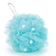 thumbnail image 3 of Bath Pouf with Built-In Soap Beads – Exfoliating Mesh Shower Loofah with Hang-to-Dry Loop, Aqua, 3 of 5