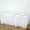 White, variant on BalsaCircle 5 pcs White 14 feet x 29" Plastic Banquet Table Skirts Wedding Party Trade Show Booth Linens
