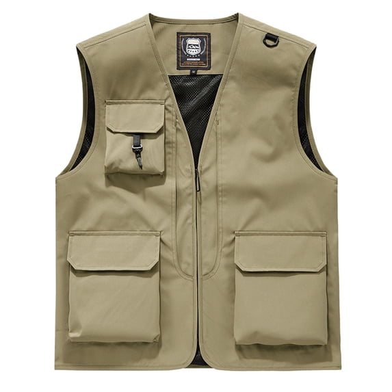 MAIHAN Men's Multi-Pocket Outdoor Vest, Breathable Mesh Lined Utility Vest for Photography, Fishing, Hiking & Work