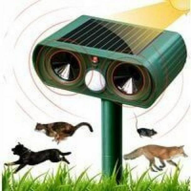 Repelente ultrasónico solar para gatos Repelente de gatos para exteriores Sensibilidad y frecuencia ajustable Repelente ultrasónico para gatos para repeler animales dañinos Protector de