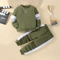 thumbnail image 2 of Edvintorg Toddler Boy Clothes Set Fashion Colorblock Long Sleeve Pullover Suit 2 Piece Set for Kids Girls Winter Sweatsuit 18Months-6Years Kids Boutique Outfits, 2 of 7