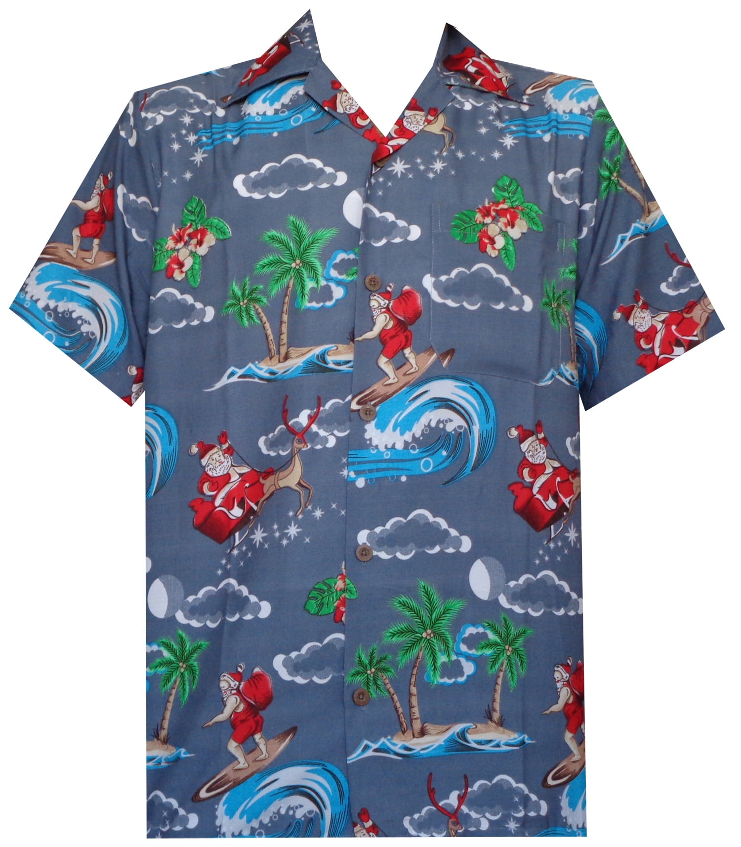 Holiday - Hawaiian Shirt 41 Mens Christmas Santa Claus Party Aloha ...